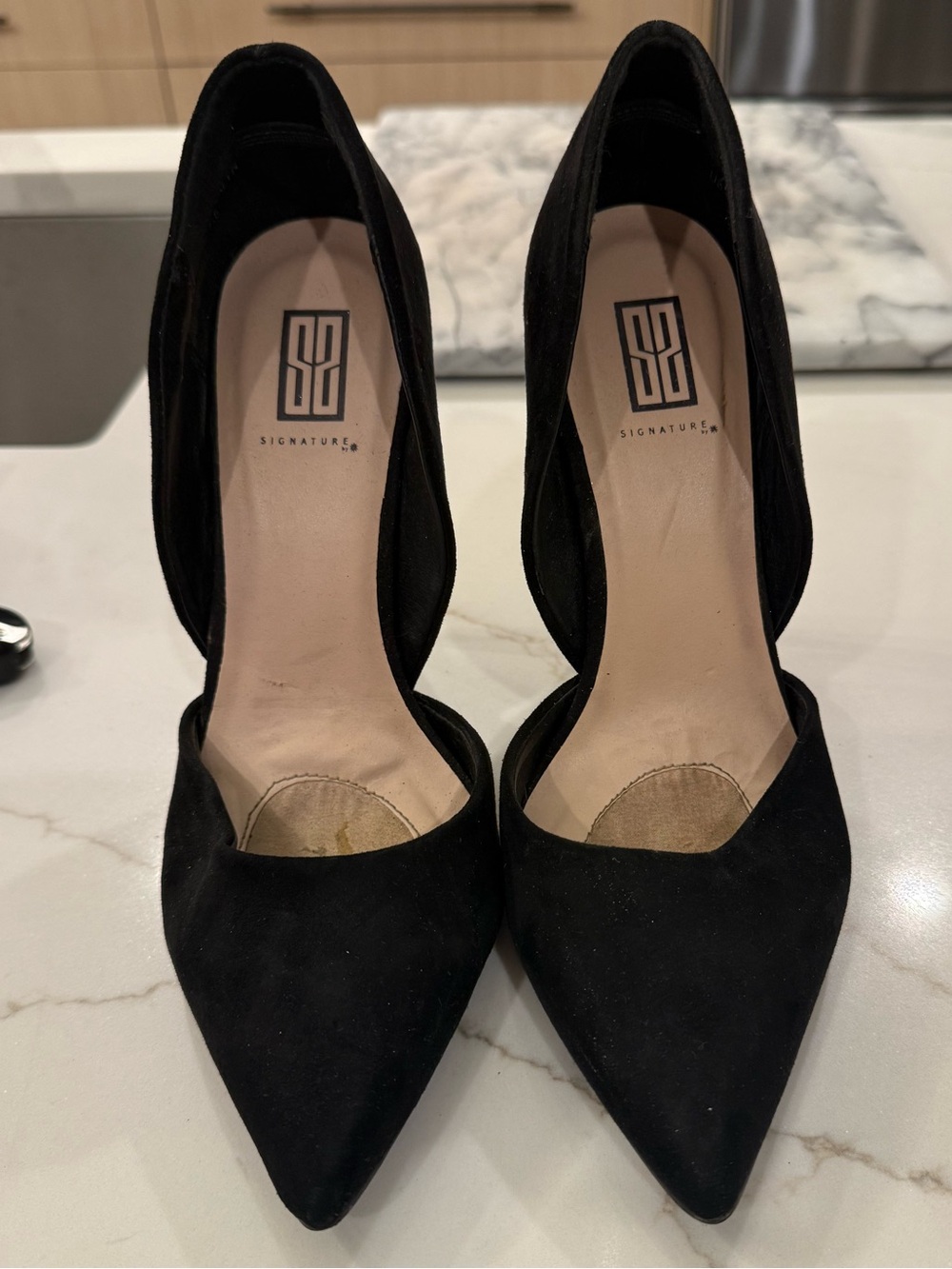 Suede stiletto heels